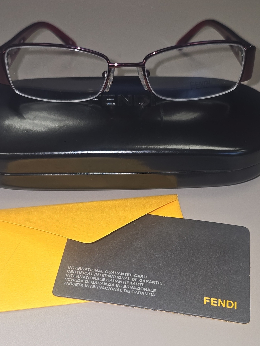 Fendi F894 617 Burgundy Red Zucca Monogram Eyeglasses Frames 49-17-130 Sparkle